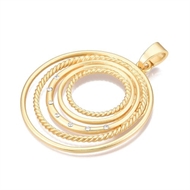 1 stort forgyldt vedhæng med sten.